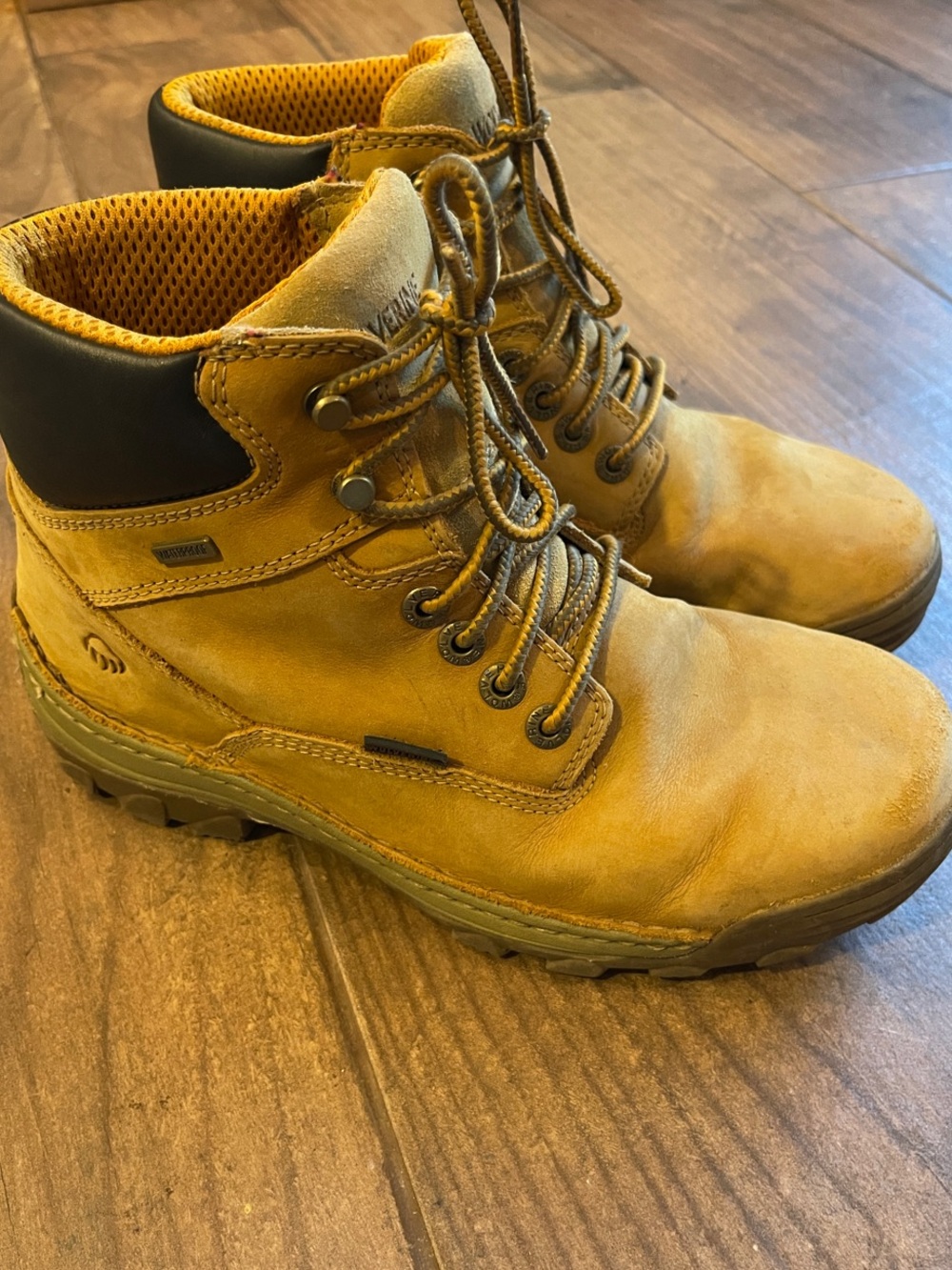 Wolverine Men's Wheat Brown Work Boots with Black Collar